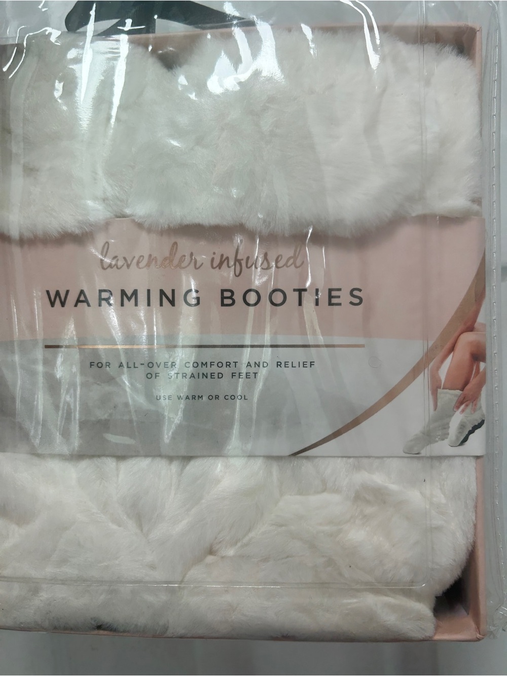 Lavender-Infused Warming Booties for Women - White